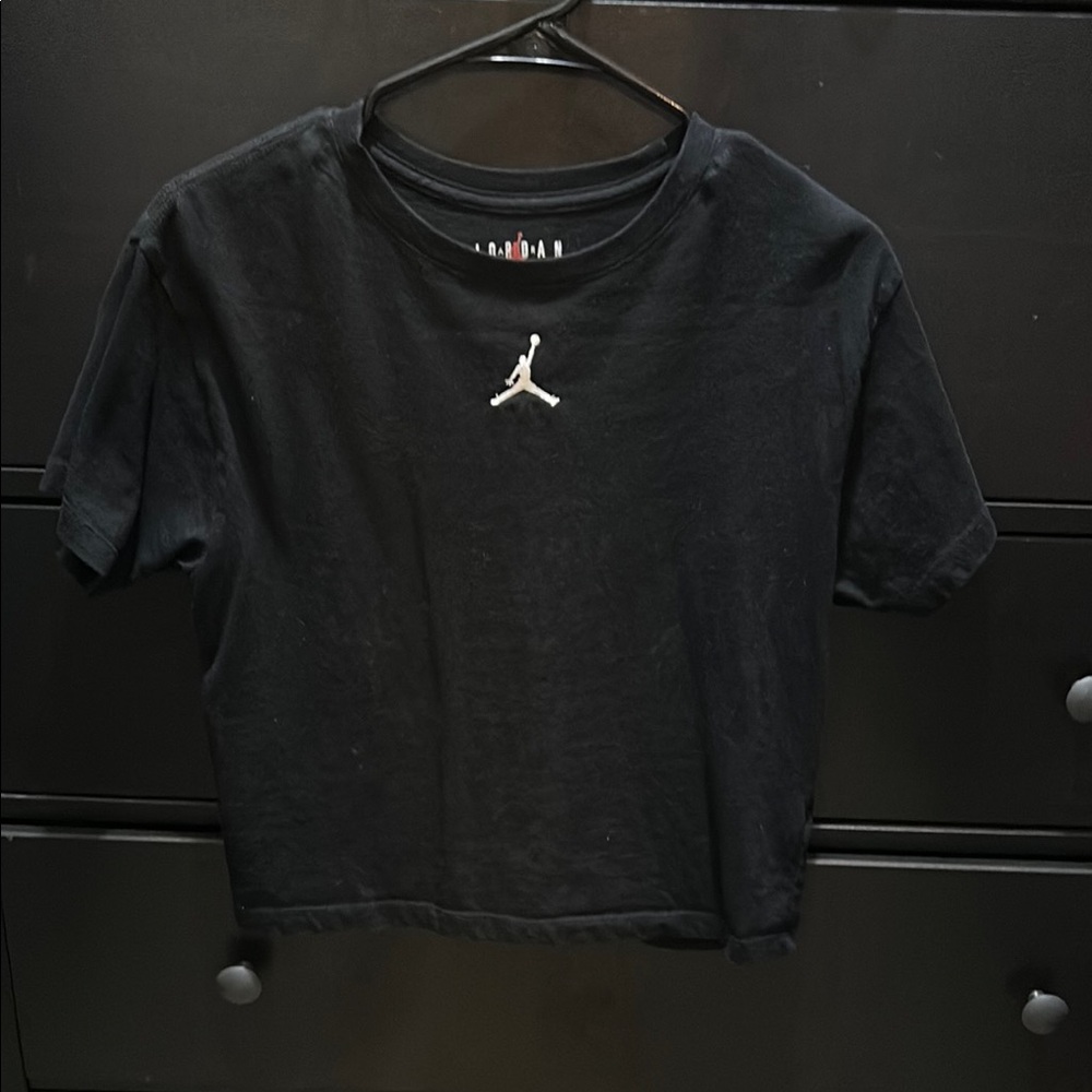Jordan Black Crop Top with White Logo